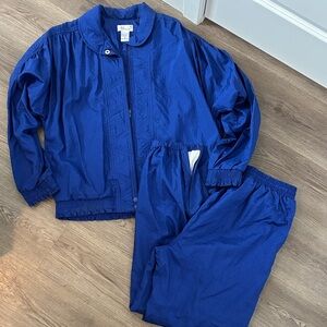 Vintage 80s women’s Royal Blue Bocoo Nylon Windbreaker Tracksuit/Set